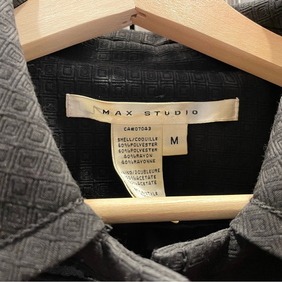 MAX STUDIO | Black Empire Waist 3/4 Sleeve Trench Coat - Picture 4 of 5